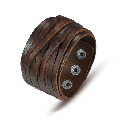 Black & Brown Genuine Leather Bracelet