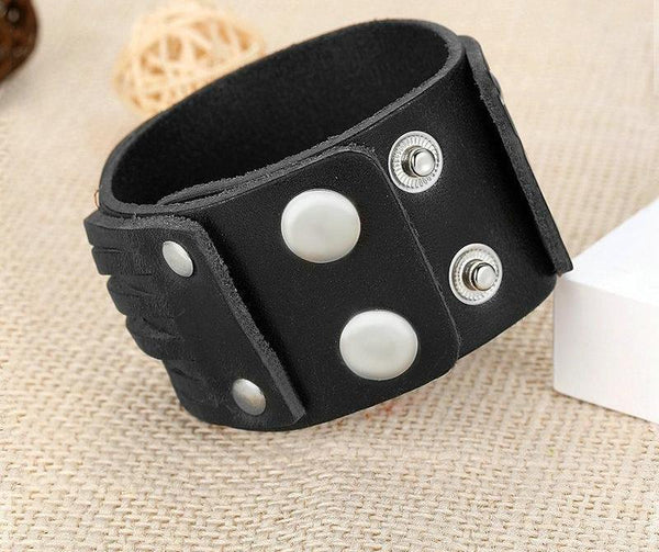 Black & Brown Genuine Leather Bracelet