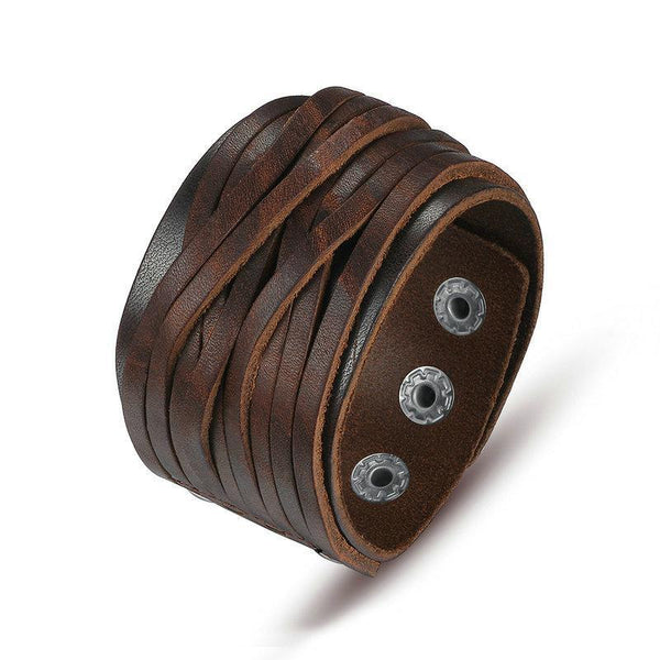 Black & Brown Genuine Leather Bracelet