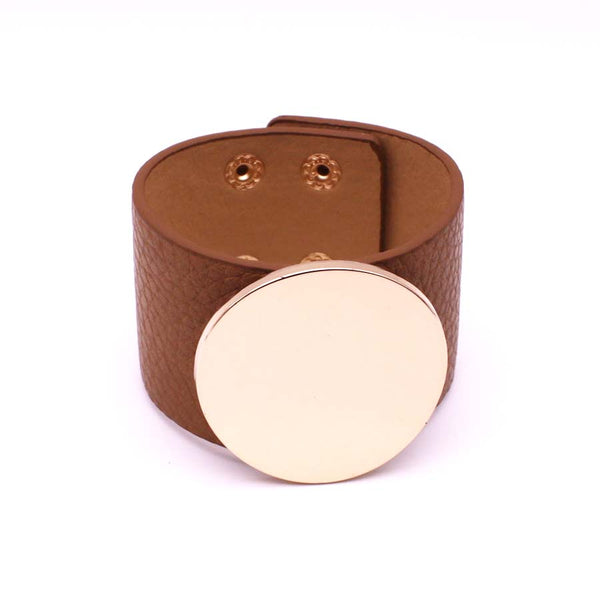 All-Match Wide Leather Bracelet