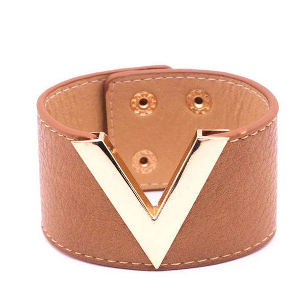 All-Match Wide Leather Bracelet
