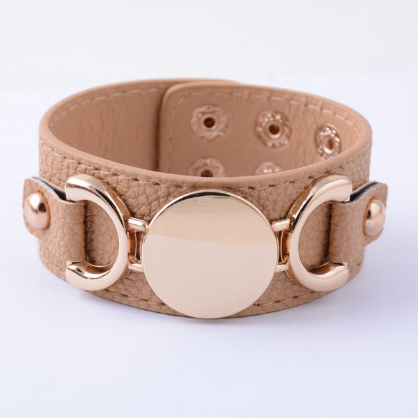 Monogram Leather Cuff Bracelet