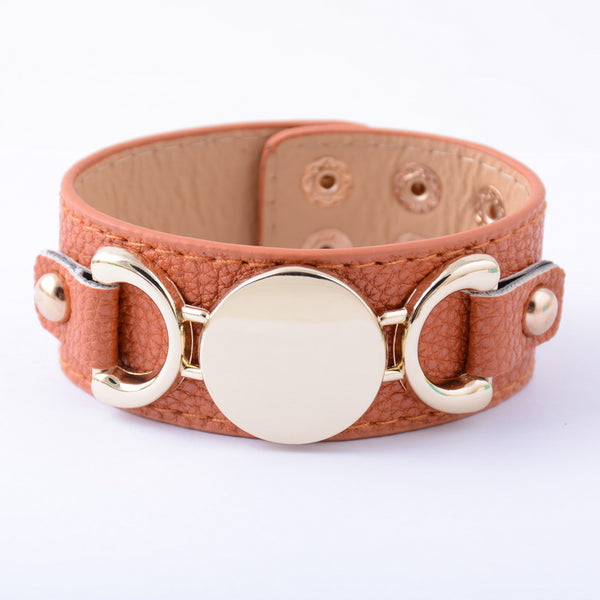 Monogram Leather Cuff Bracelet