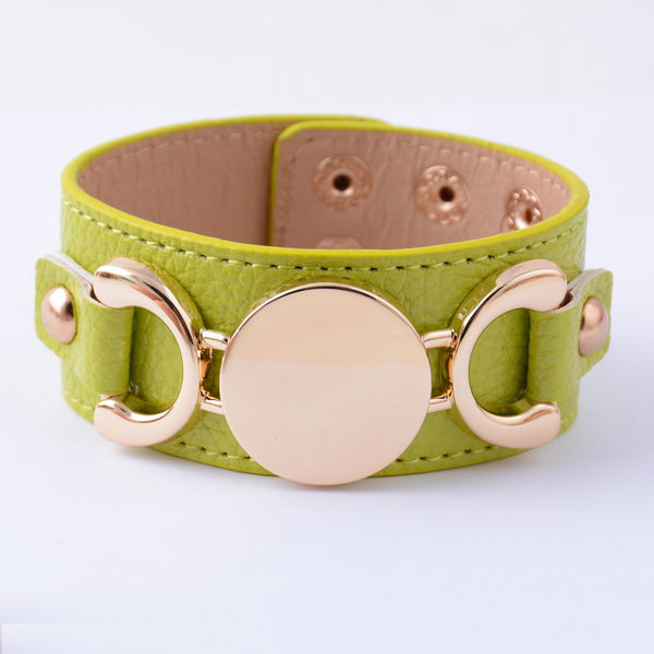 Monogram Leather Cuff Bracelet
