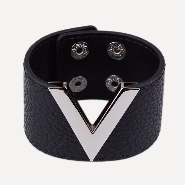 All-Match Wide Leather Bracelet
