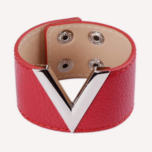 All-Match Wide Leather Bracelet