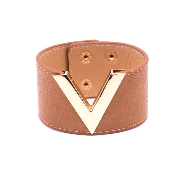 All-Match Wide Leather Bracelet