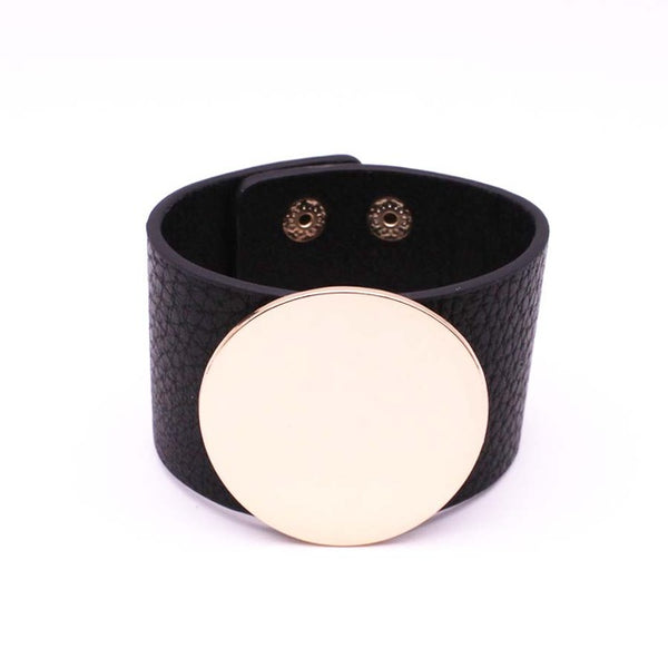 All-Match Wide Leather Bracelet