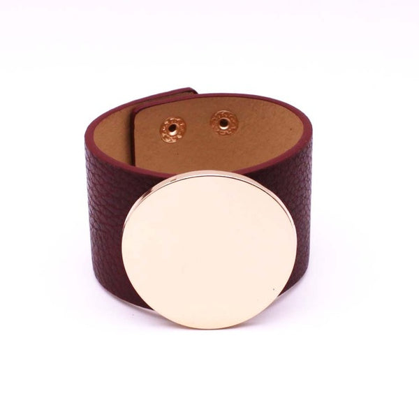 All-Match Wide Leather Bracelet