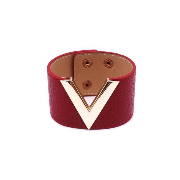 All-Match Wide Leather Bracelet