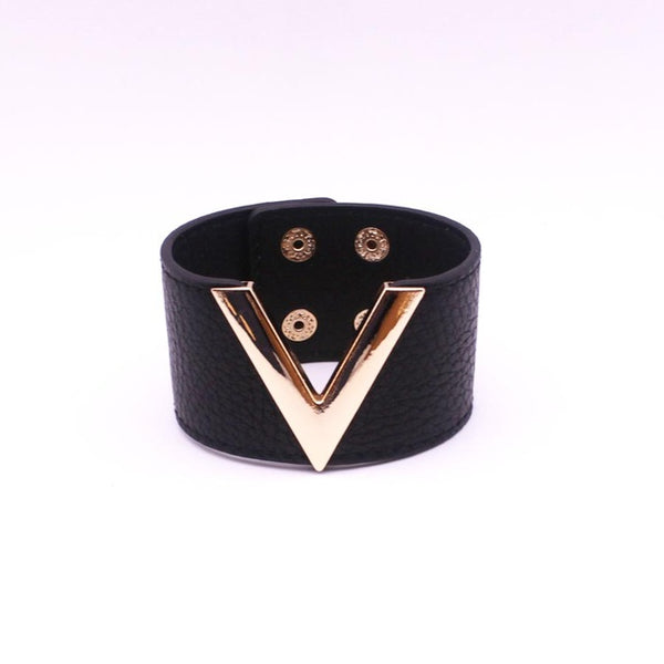 All-Match Wide Leather Bracelet