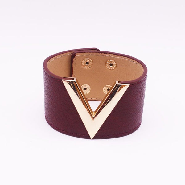 All-Match Wide Leather Bracelet