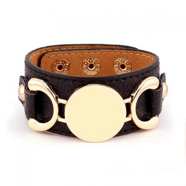 Monogram Leather Cuff Bracelet