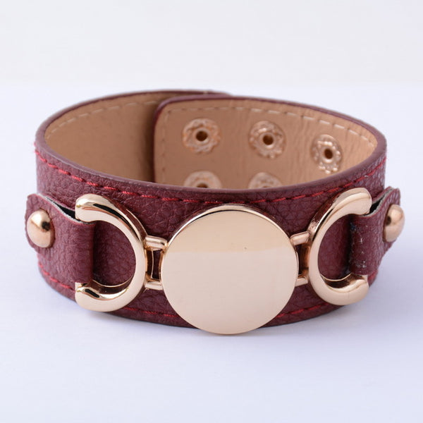 Monogram Leather Cuff Bracelet