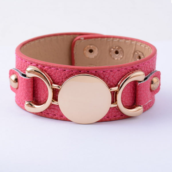 Monogram Leather Cuff Bracelet