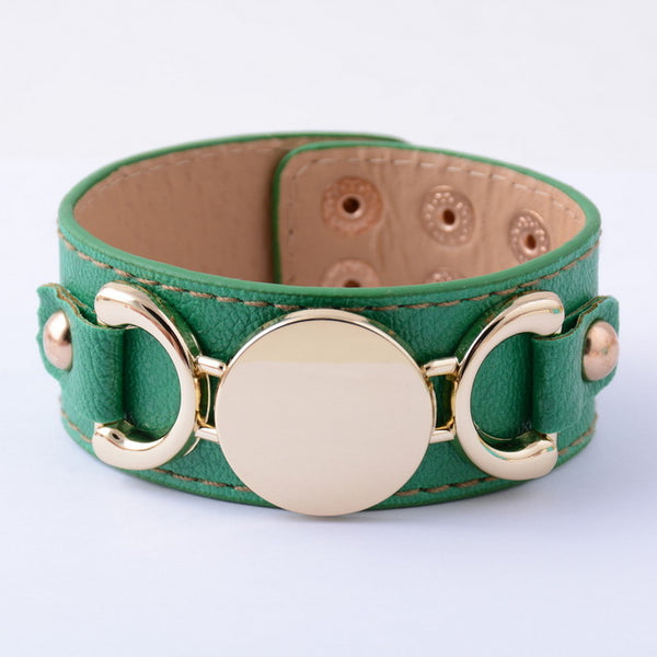 Monogram Leather Cuff Bracelet
