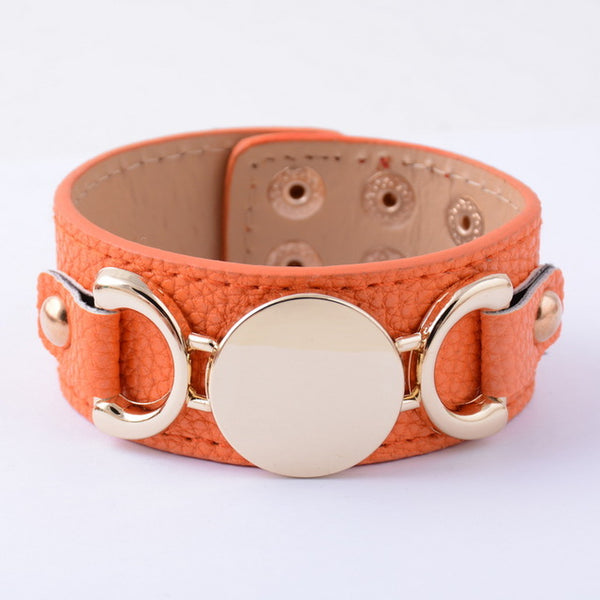 Monogram Leather Cuff Bracelet