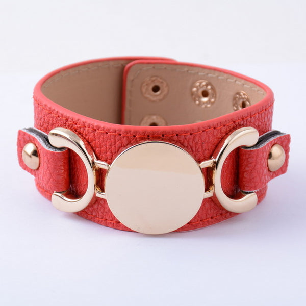 Monogram Leather Cuff Bracelet