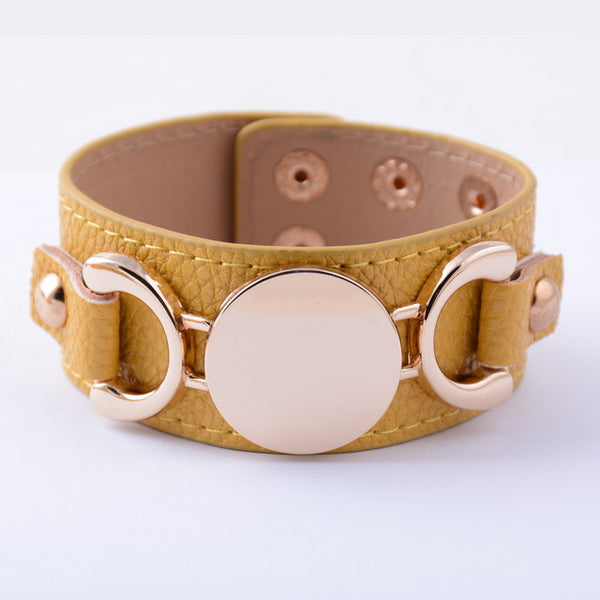 Monogram Leather Cuff Bracelet